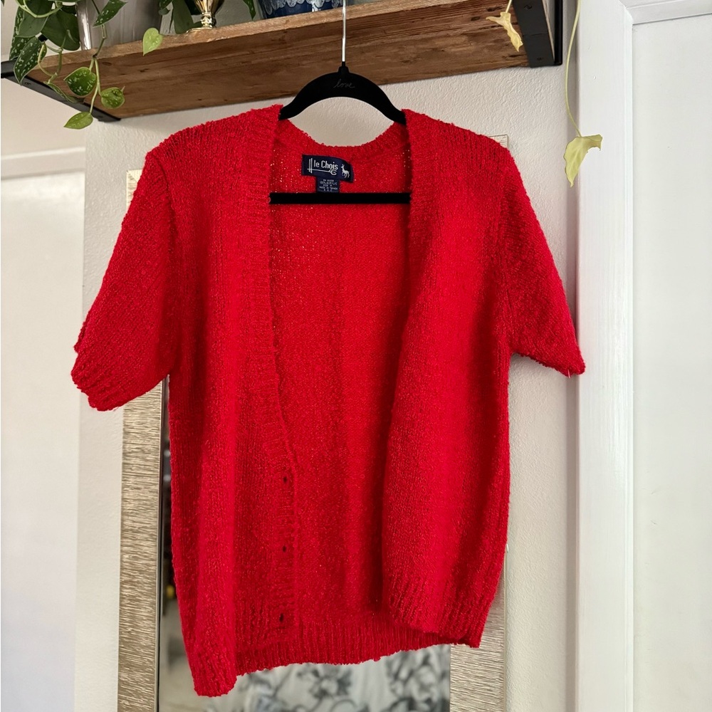 Chunky Cherry Knit Button‎ cardigan